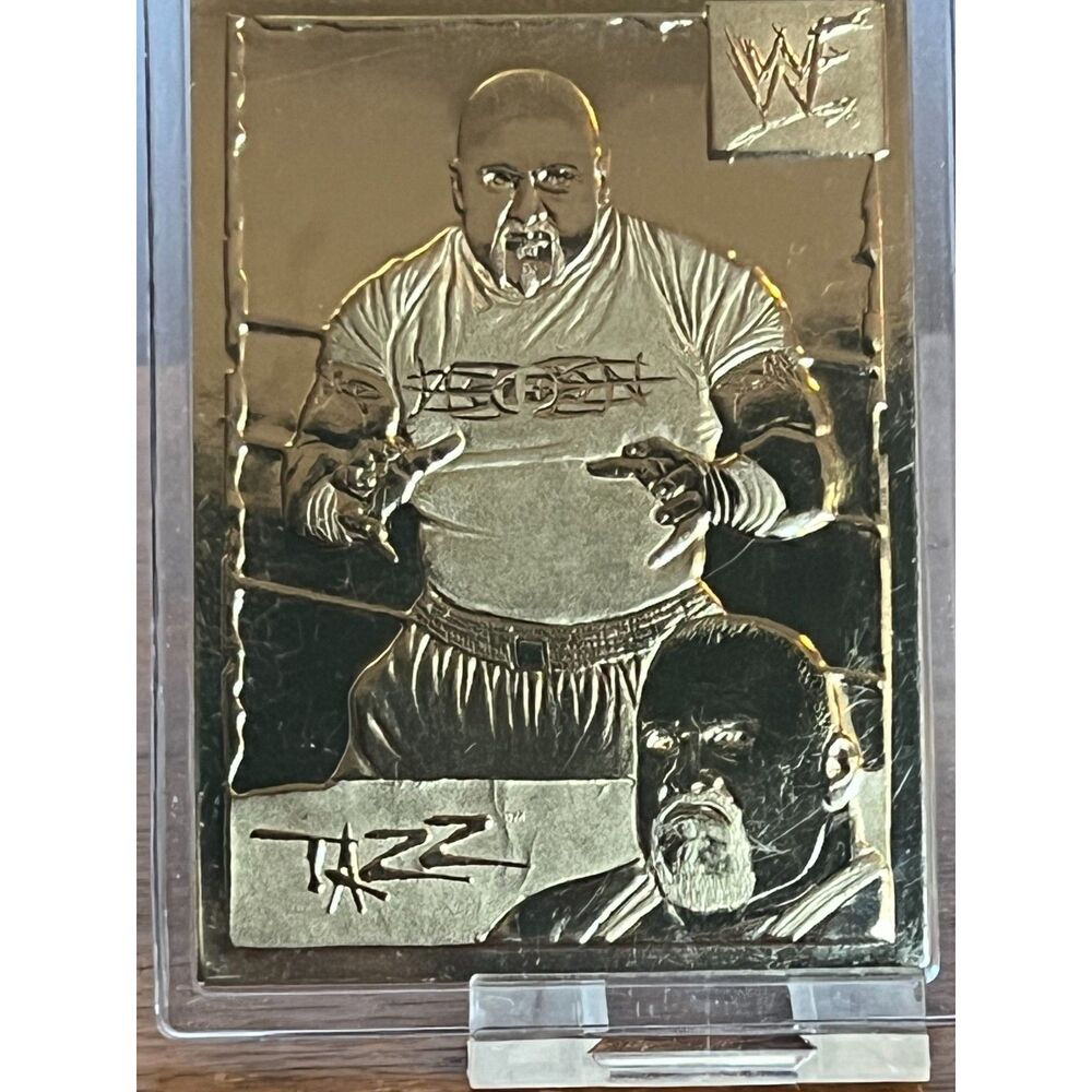 Vintage Danbury Mint 2000 WWF Wrestling 22kt gold card Tazz